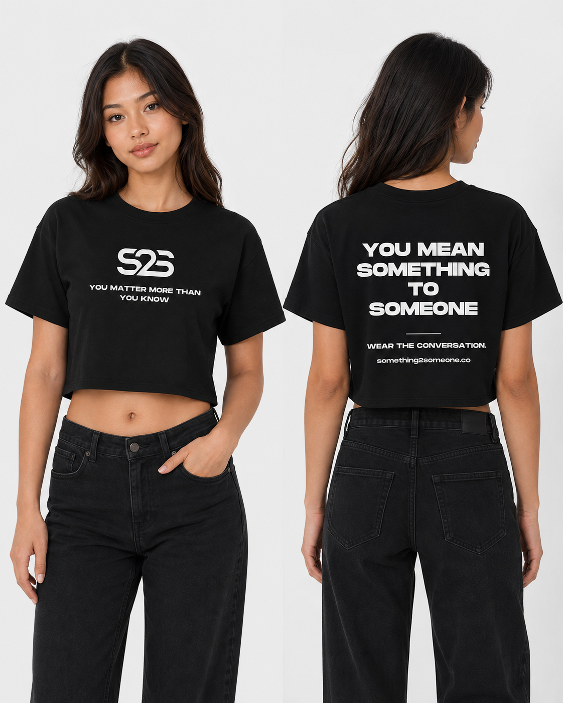 Women's Signature Crop Tee Black